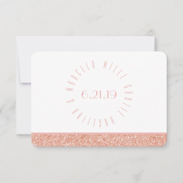 Mille Grazie Italian Rose Gold Glitter Thank You (Front)