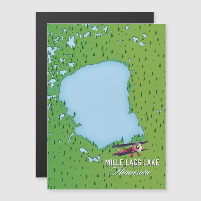 mille lacs lake Minnesota travel map. (Front/Back)