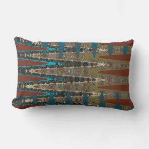 Millefiori Mosaic Boho Southwestern Zigzag Lumbar Pillow