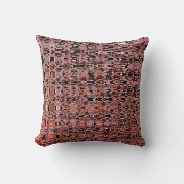 Millefiori Zigzag Boho Salmon Pink Peach Throw Pillow (Front)