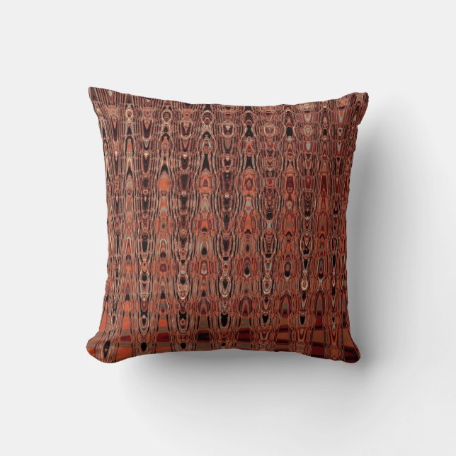 Millefiori Zigzag Bright Orange Rust Black Grey Throw Pillow (Front)