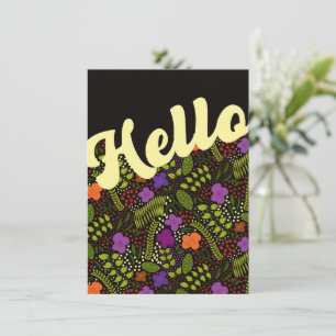Millefleur Stylized Flowers Hello Thinking of You Card