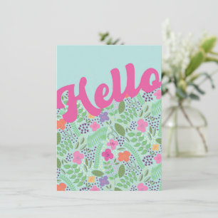 Millefleur Stylized Flowers Hello Thinking of You Card