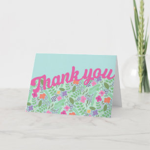 Millefleur Stylized Flowers Pastels Thank You Card