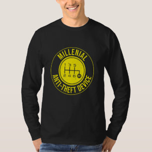 Millenial Anti Theft Device Men Cool Manual Car T-Shirt