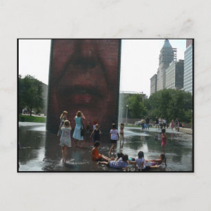 Millenium Park Fountain Postcard