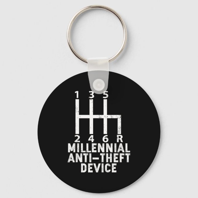 Millennial Anti Theft Device _ Funny Stick Shift  Keychain (Front)