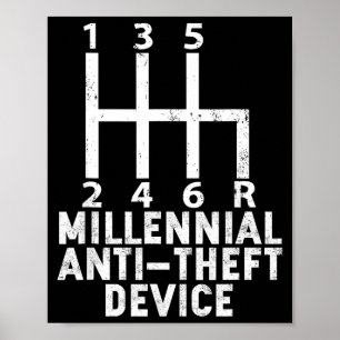 Millennial Anti Theft Device _ Funny Stick Shift  Poster