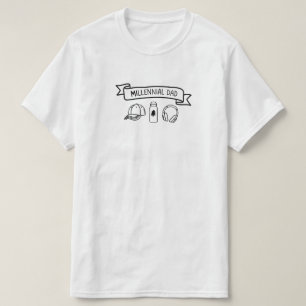 Millennial Dad Doodle Banner Father's Day Gift T-Shirt