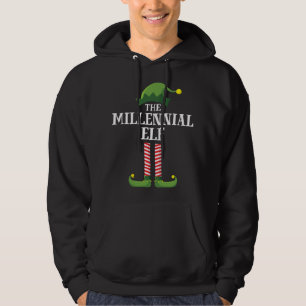 Millennial Elf Matching Family Christmas Party Paj Hoodie