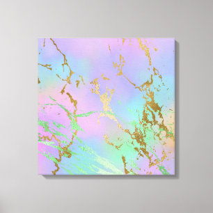 Millennial Marble   Playful Rainbow Pastel Ombre Canvas Print