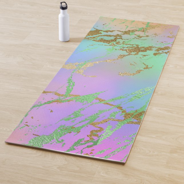 Millennial Marble | Playful Rainbow Pastel Ombre Yoga Mat (In Situ)