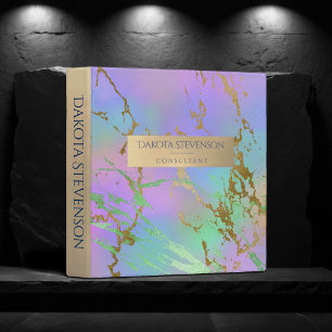 Millennial Marble   Rainbow Pastel Ombre Branding Binder