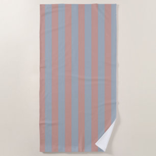 Millennial Pink And Ice Blue Colour Block Stripes Beach Towel
