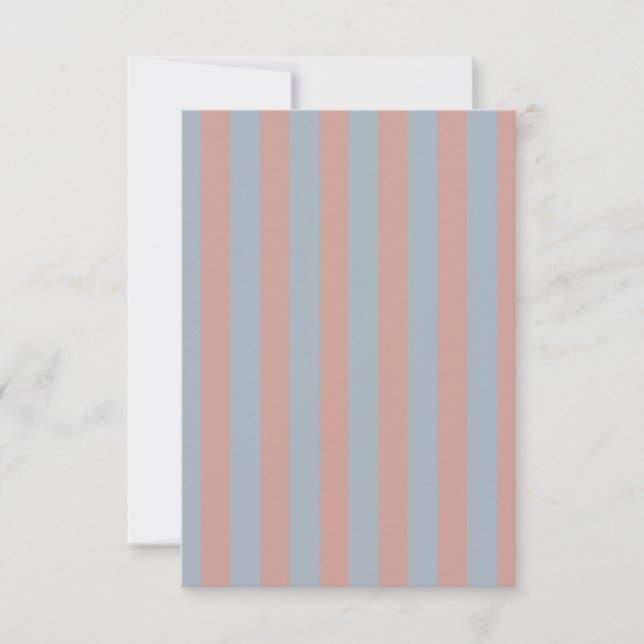 Millennial Pink And Ice Blue Colour Block Stripes  Card (Front)