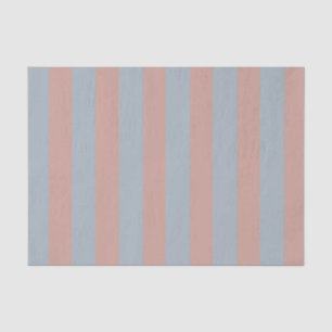 Millennial Pink And Ice Blue Colour Block Stripes Tissue Paper