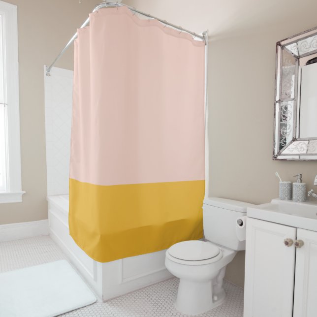 Millennial Pink and Mustard Orange Colour Block (In Situ)