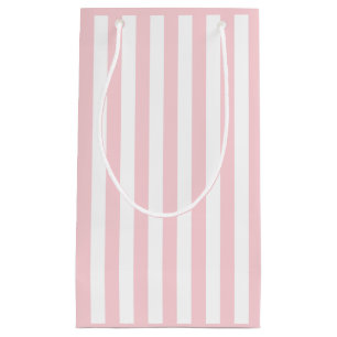 Millennial Pink and White Stripe Small Gift Bag