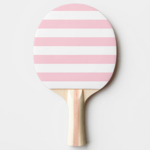 Millennial Pink and White Stripes Ping Pong Paddle