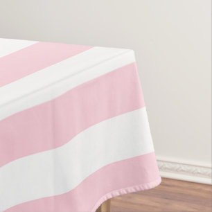 Millennial Pink and White Stripes Tablecloth