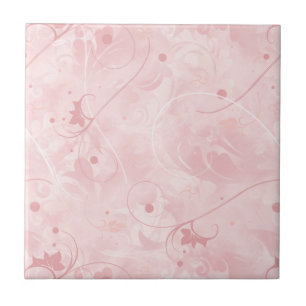 Millennial Pink Feminine Floral Pattern Tile