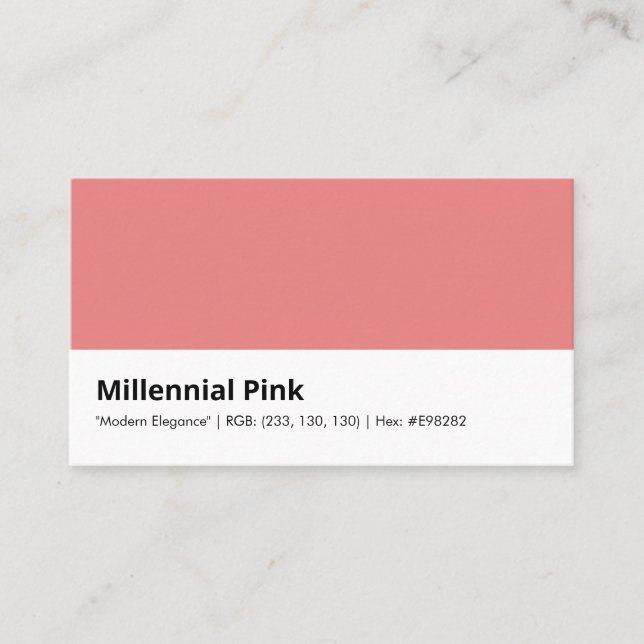 Millennial Pink | "Modern Elegance Colour Business Card (Front)