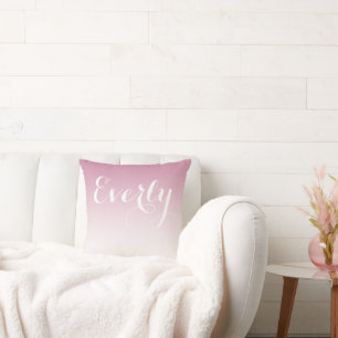 Millennial Pink Ombre Girls Room Baby Nursery Throw Pillow