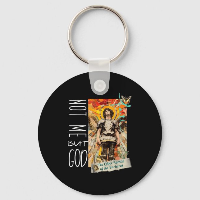 Millennial Saint The Eucharist Not Me God  Keychain (Front)