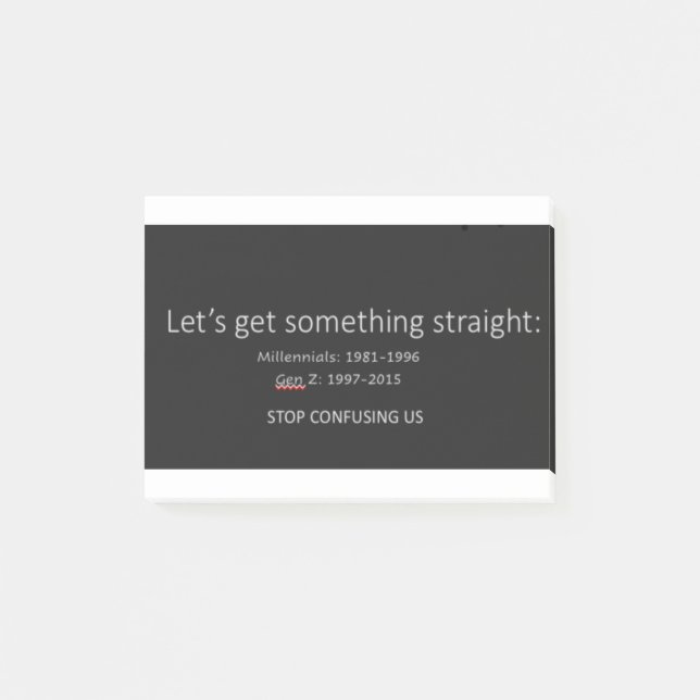 Millennials and Gen Z Post-it Notes (Front)