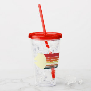 Millennium Falcon Retro Rainbow Graphic Acrylic Tumbler