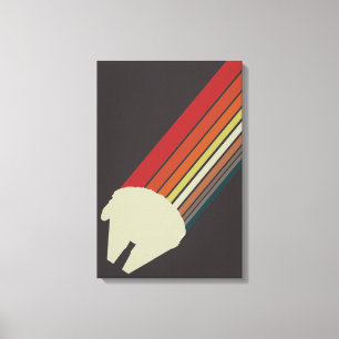 Millennium Falcon Retro Rainbow Graphic Canvas Print