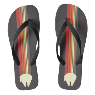 Millennium Falcon Retro Rainbow Graphic Flip Flops