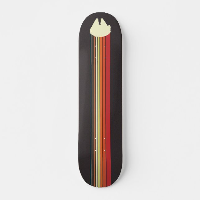 Millennium Falcon Retro Rainbow Graphic Skateboard (Front)