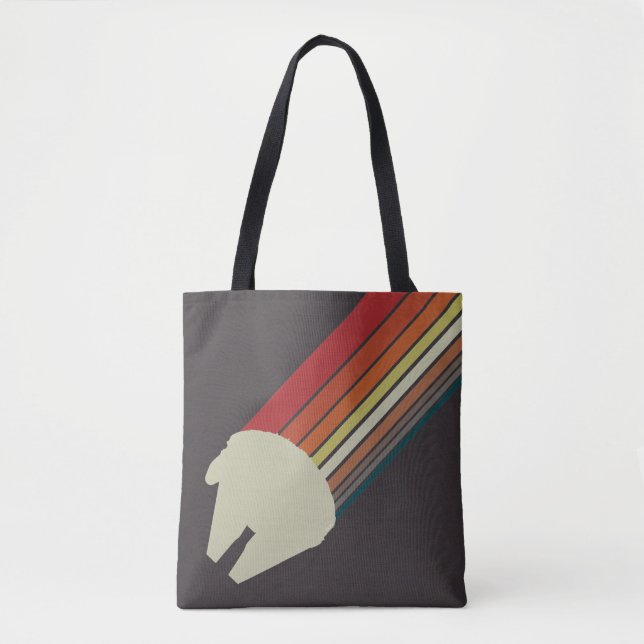 Millennium Falcon Retro Rainbow Graphic Tote Bag (Front)
