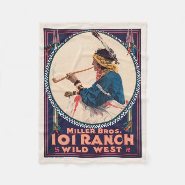 Miller Bros. 101 Ranch, Wild West Circus Poster Fleece Blanket (Front)