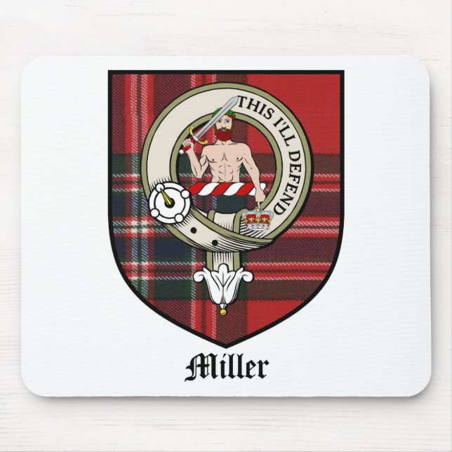 Miller Clan Crest Badge Tartan Mouse Pad (Front)