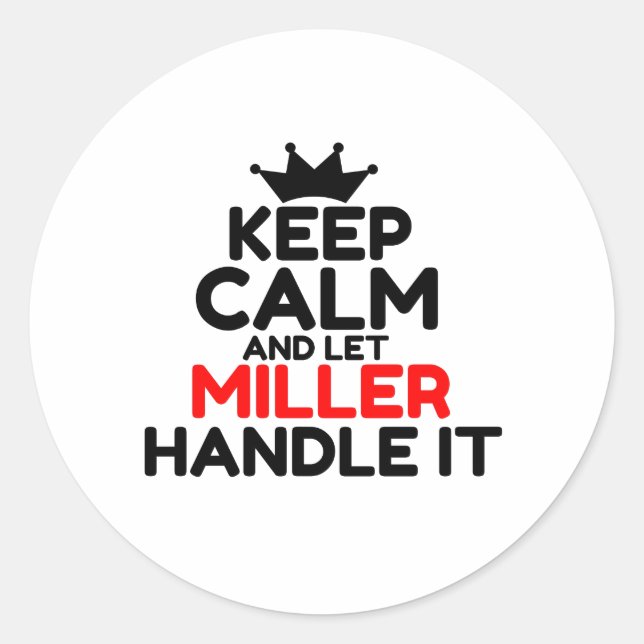 MILLER CLASSIC ROUND STICKER (Front)