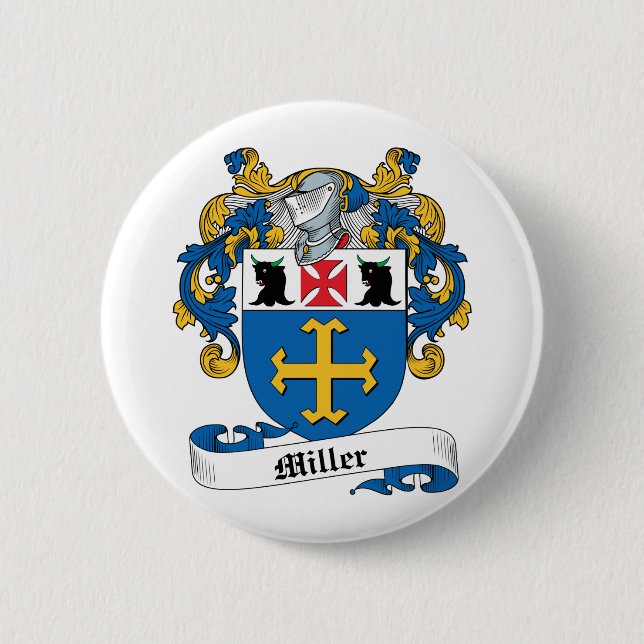 Miller Family Crest 2 Inch Round Button (Front)