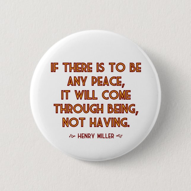 Miller on Peace 2 Inch Round Button (Front)