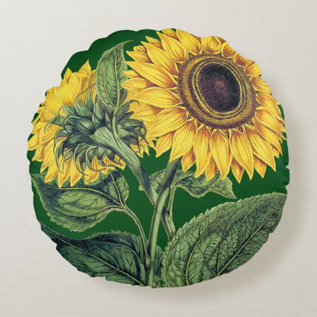 Miller: Sunflower Round Pillow (Front)
