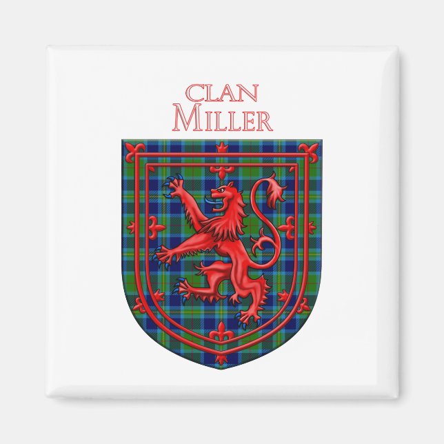Miller Tartan Scottish Plaid Lion Rampant Magnet (Front)