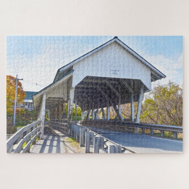 Miller's Run Covered Bridge, Lyndon, Vermont Jigsaw Puzzle (Horizontal)