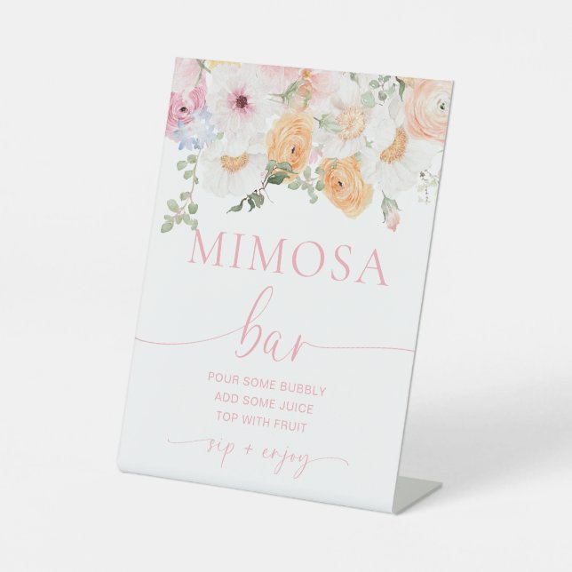 Millie Floral Bridal Shower Mimosa Bar Sign (Front)