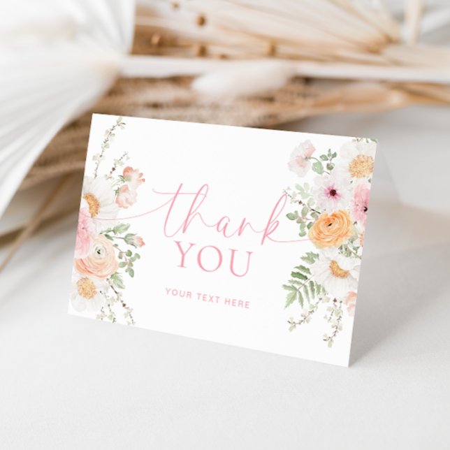 Millie Floral Carte de remerciements pliée (Thank You Card Millie Floral )