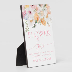 Millie Floral Flower Bar Sign Plaque