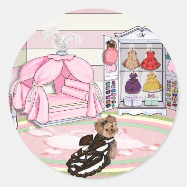 Millie LaRue French Bedroom Classic Round Sticker (Front)