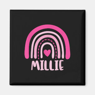 Millie Name Heart Cute Personalized Rainbow Magnet