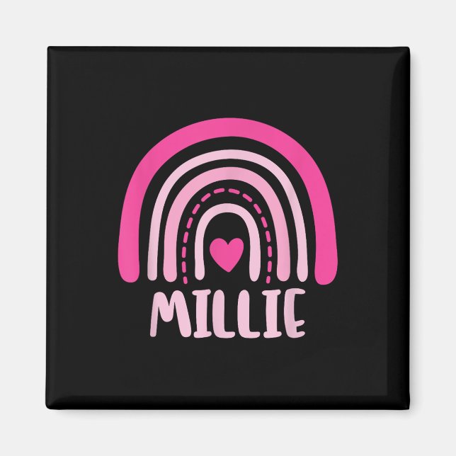 Millie Name Heart Cute Personalized Rainbow  Magnet (Front)