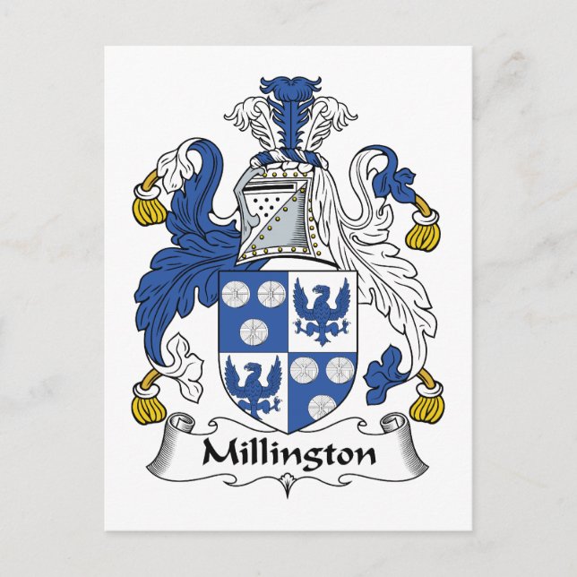 Millington Family Crest Postcard (Front)