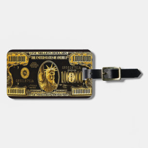 Million Dollar American money collection Luggage Tag